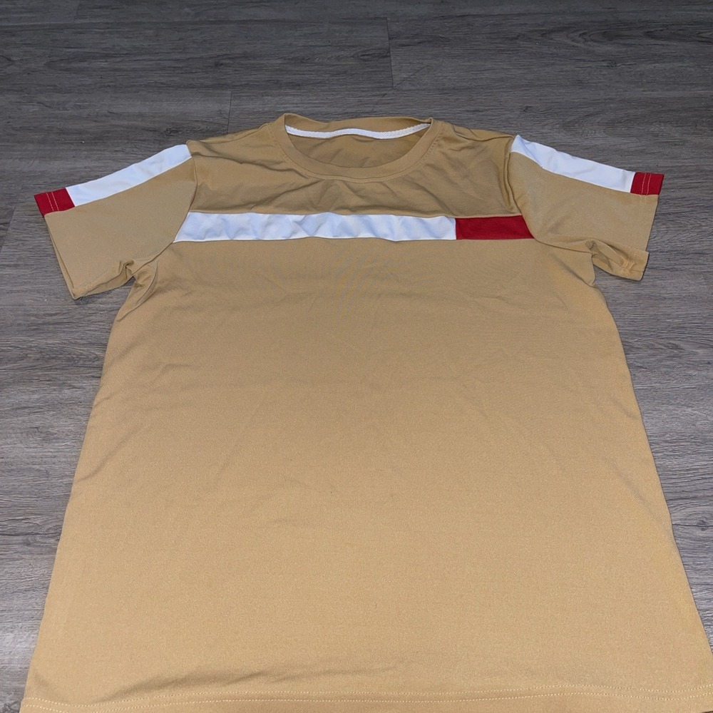 Medium- Plain Polyester Red/White Tee